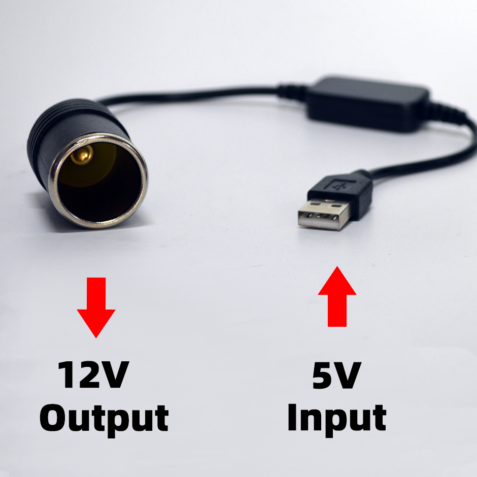 Vape Accessory - 5Vから12VへのコンバーターケーブルエクステンダーUSBまたはタイプC充電器からシガーライターソケットへの電源アダプター電子機器アクセサリー
