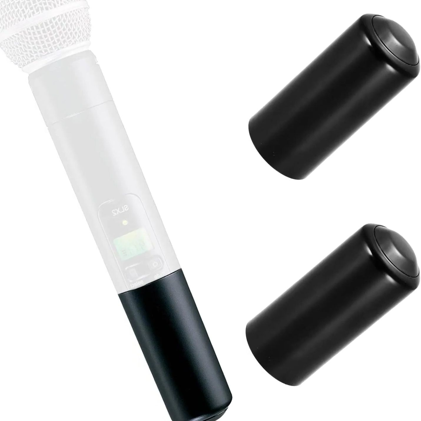 Shure Mic Mv7 - 交換用バッテリーカバー,Shure beta58 beta58a sm58 sm58s sm58lc用,ワイヤレス,明るい黒