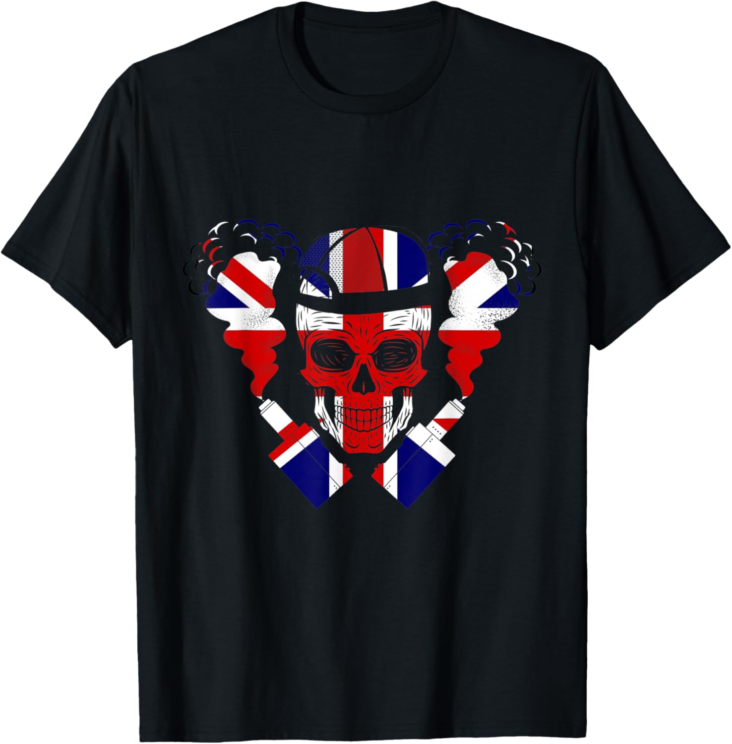 ユニオン ジャック スカル ベイプ グラフィック Tシャツ  - Vaping Jack のレビューと価格
