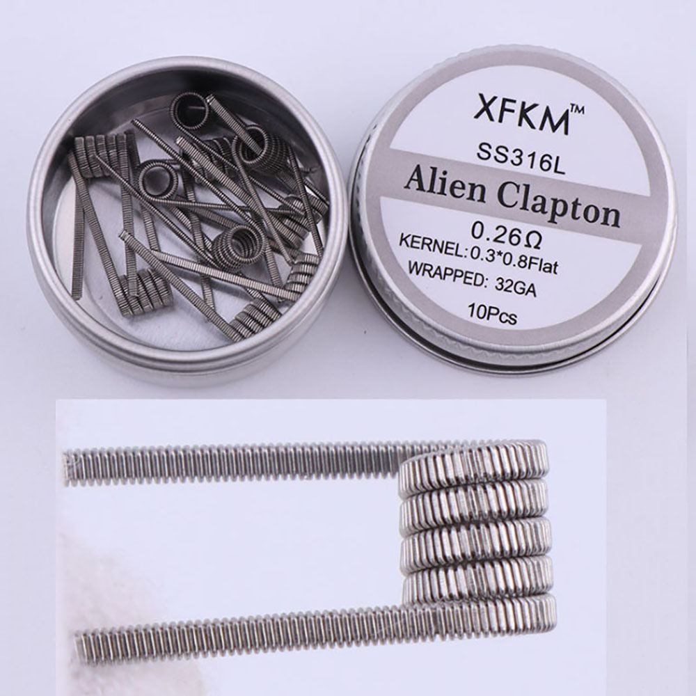 Ss316l-スパイラルチュパードプレッダーコイル,10ピー - Clapton Wire Pre Built のレビューと価格