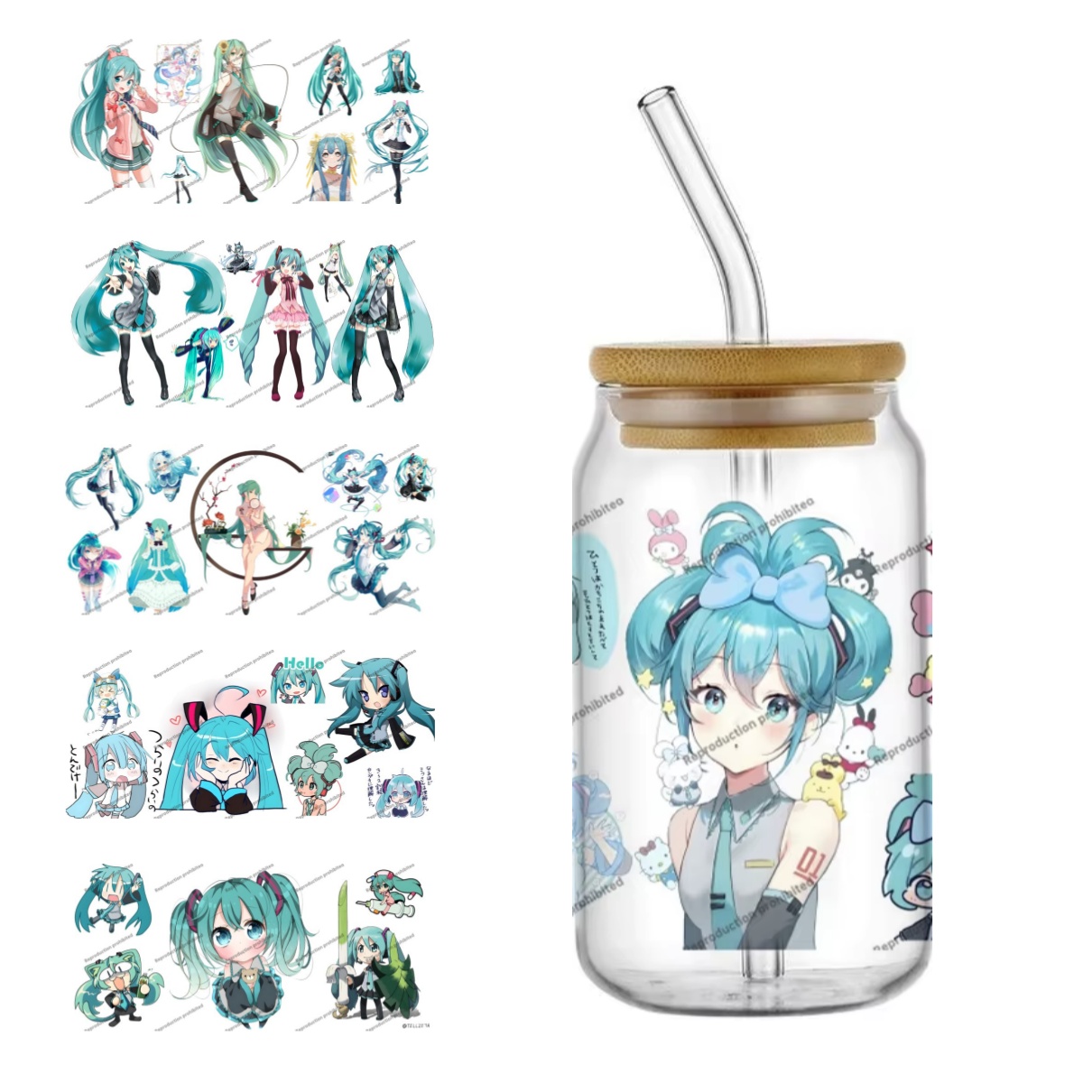 初音ミク UV DTF カップラップ 16 オンス Uvdt - Rdta Tank Glass のレビューと価格