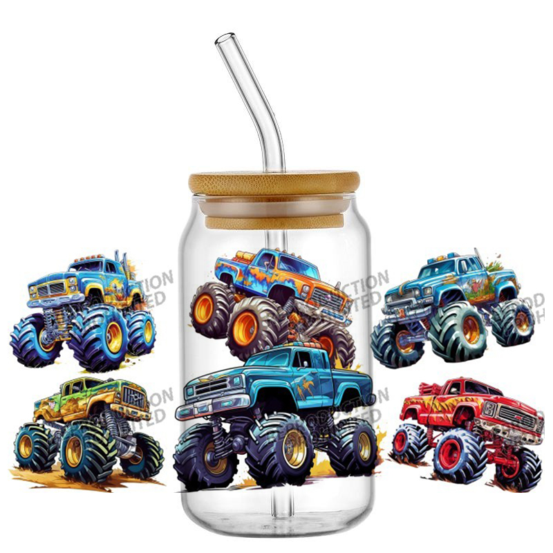 モンスタートラックデザインUV DTFラップ転写ステッカー自 - Rdta Tank Glass のレビューと価格