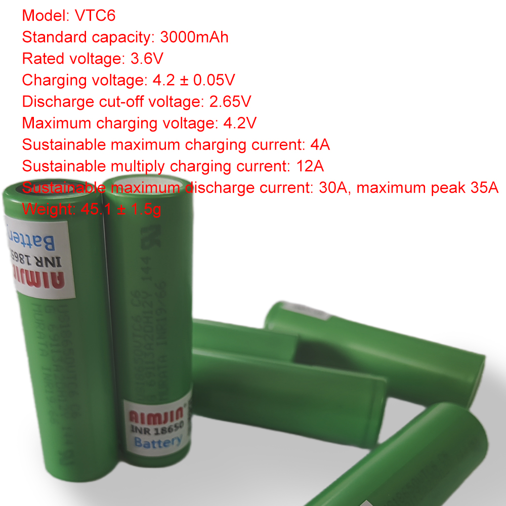 VTC6 18650 バッテリー 3000mAh 3.7V  - Vape Battery 18650 のレビューと価格