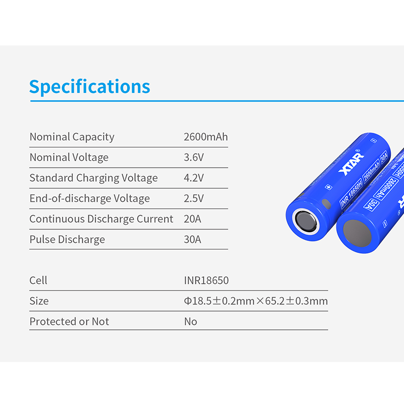 オリジナル XTAR 18650 2600mah バッテリー - Vape Battery 18650 のレビューと価格