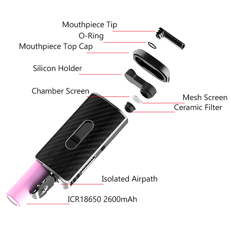 オリジナル XMAX ACE ドライハーブ気化器 2600m - Vape Battery 18650 のレビューと価格